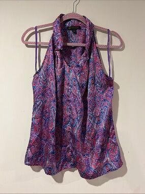 Outback Red Purple & Pink Paisley Halter Camisole Top